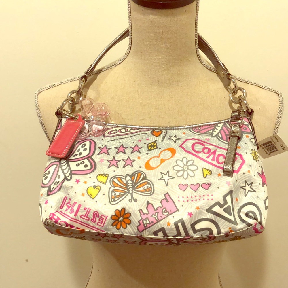 NWT Coach Butterfly Graffiti Purse